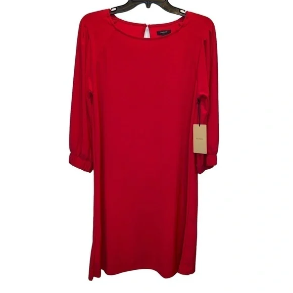 Halogen Flowy Shift Dress in Red Chili Small New - Picture 2 of 8